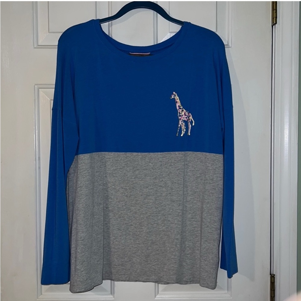 Lilly Pulitzer comfy Blue and Gray  Long Sleeve Shirt